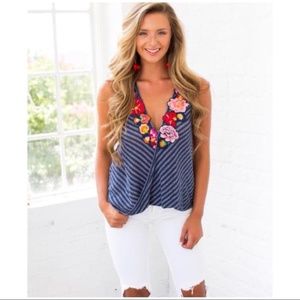 Free People Frida Tank Navy